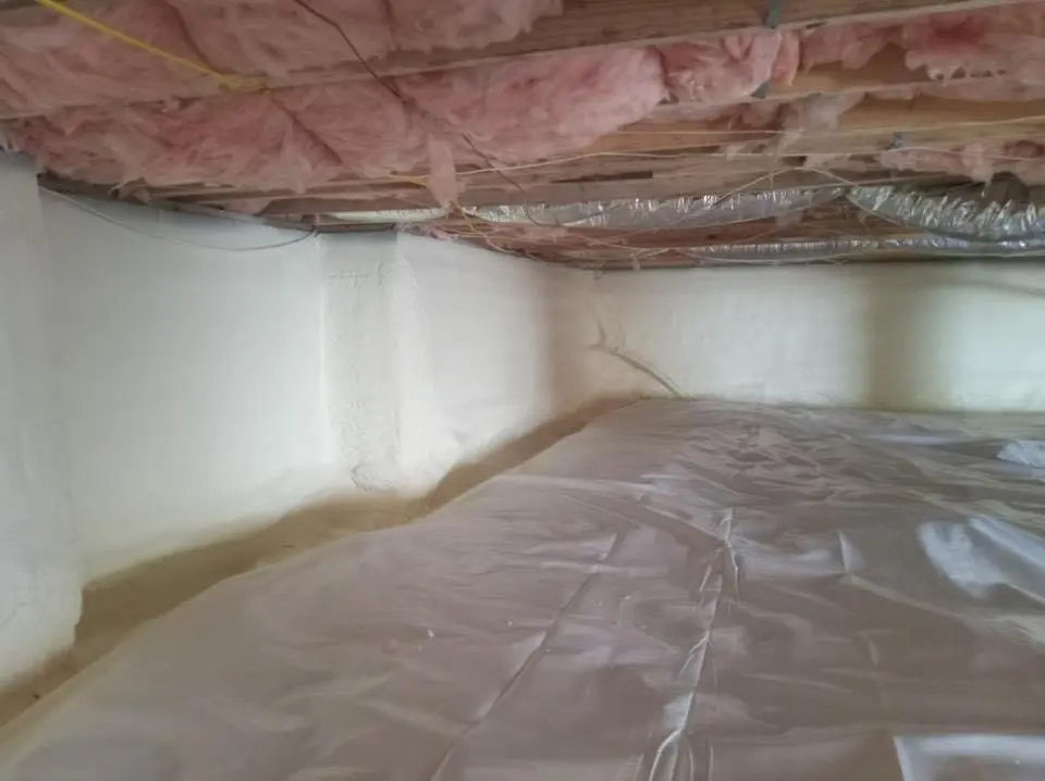 Crawl space encapsulation with closed-cell spray foam for Attic Insulation in Bel Aire
